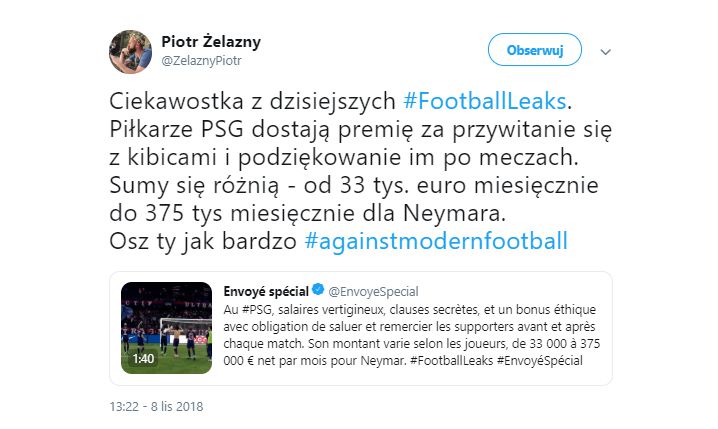 ''Football Leaks'' ujawnia za co piłkarze PSG dostają... PREMIĘ! :D